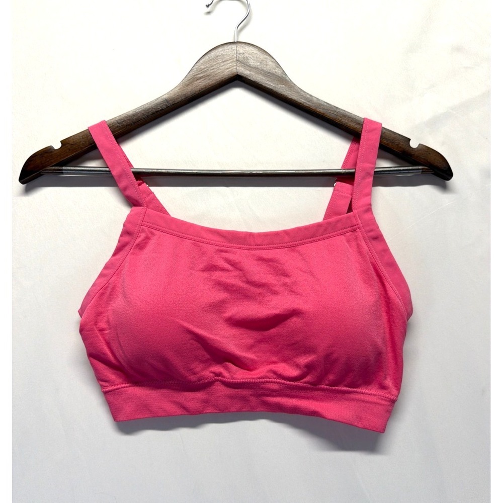 Icy Hot Lingerie Sports Bra Womens Large Pink Nylon Padded Wireless Athleisure